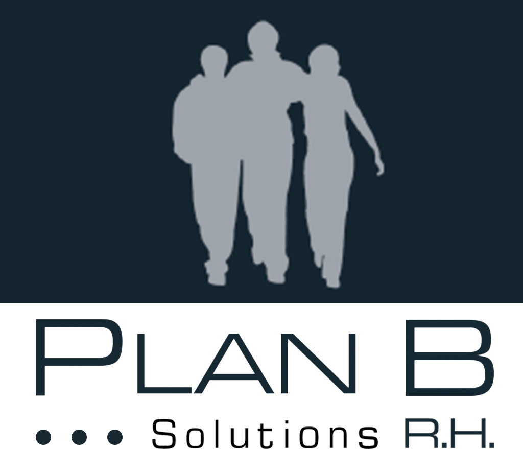 Le logo Plan B représente une agence d'itérim spécialisée dans les Ressources humaines